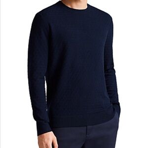 Ted Baker Textured “T”Knit Crew Neck Jumper UK7
